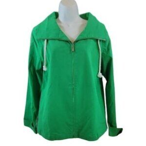 Denim &amp; Co Green Jacket Zip Front NEW NWT Medium M